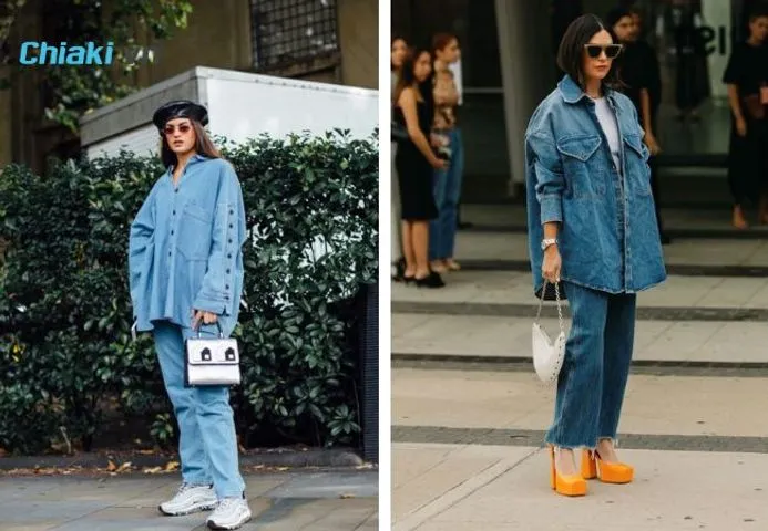 Sự kết hợp hoàn hảo giữa chất liệu Denim và giày bánh mì tua rua cho vẻ ngoài bụi bặm