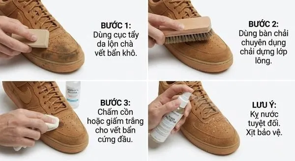 Kết quả phục hồi đế giày sau khi sử dụng liệu trình tẩy ố chuyên nghiệp