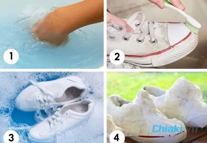 Sự khác biệt rõ rệt trước và sau khi áp dụng các mẹo làm trắng đế giày bánh mì bị ố vàng