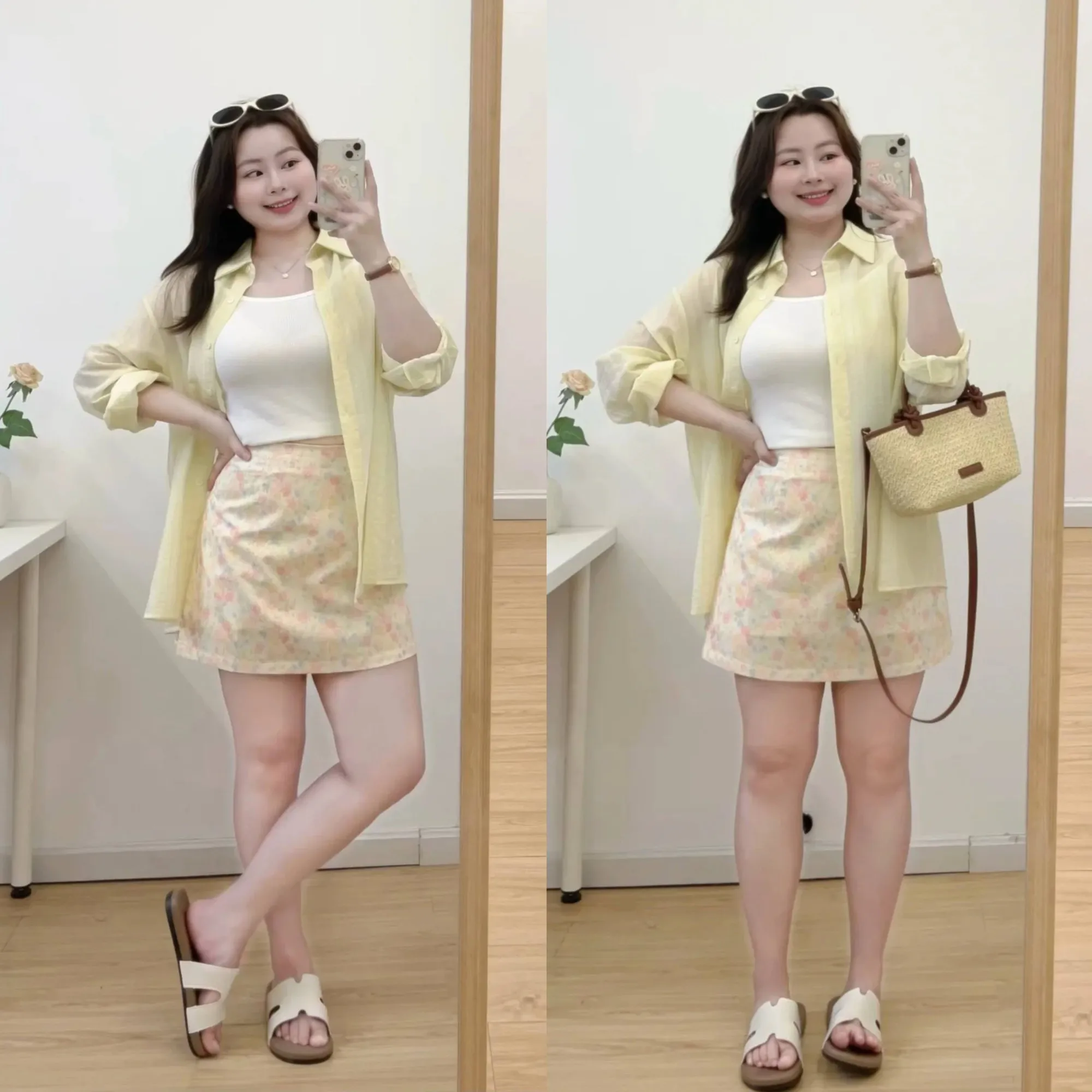 Combo áo croptop và quần jeans cạp cao đi cùng giày bánh mì giúp tối ưu hóa tỷ lệ cơ thể người mặc