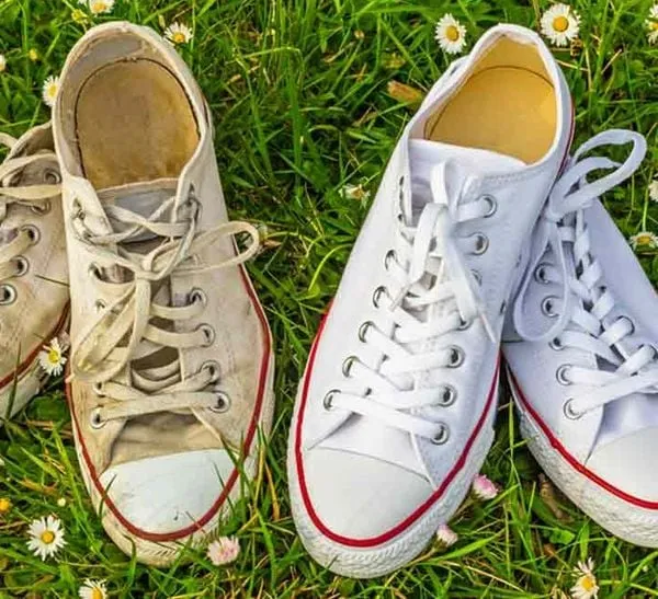 Sự khác biệt rõ rệt giữa đế giày bánh mì mới và đế giày đã bị ố vàng sau một thời gian sử dụng