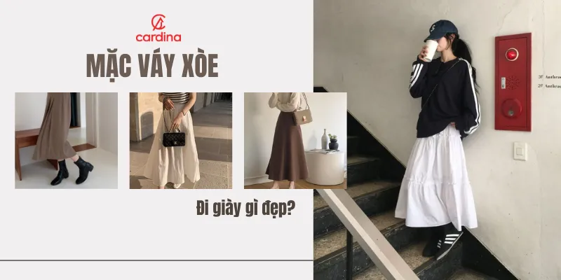 Sự kết hợp hoàn hảo giữa váy xòe phong cách vintage và giày bánh mì quai chữ T