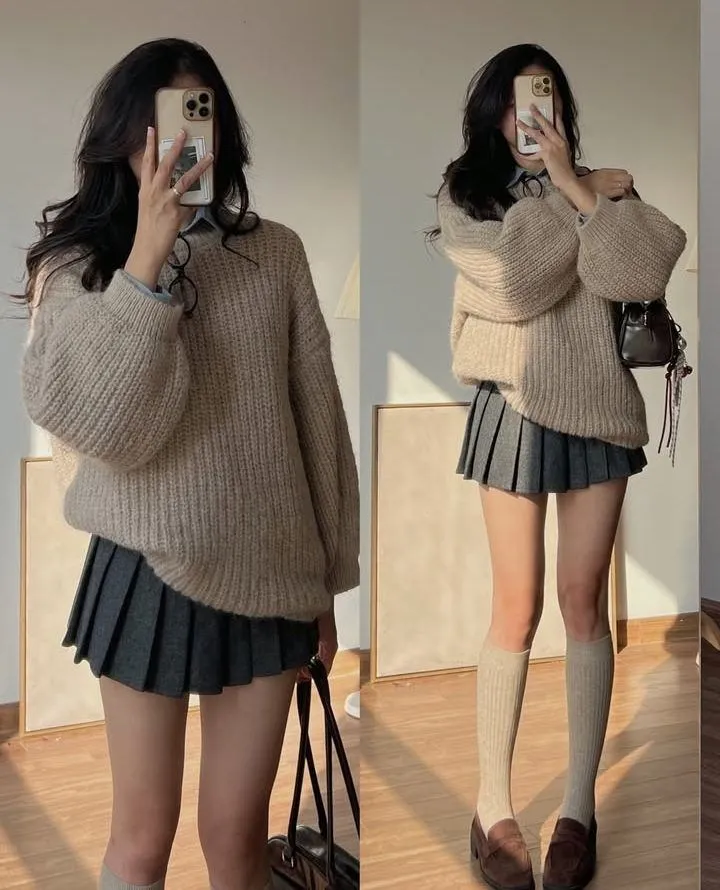 Sự kết hợp hoàn hảo giữa giày bánh mì và chân váy tennis giúp tôn dáng hiệu quả và tạo vẻ ngoài cuốn hút