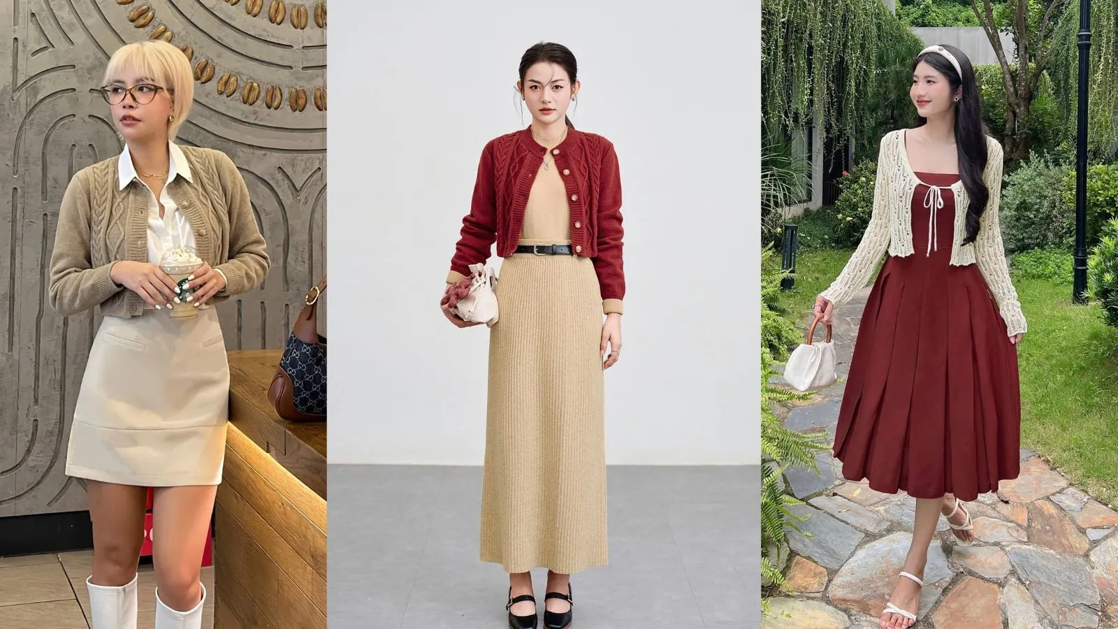 Áo len cardigan với nhiều kiểu dáng và màu sắc mang lại sự linh hoạt trong phối đồ
